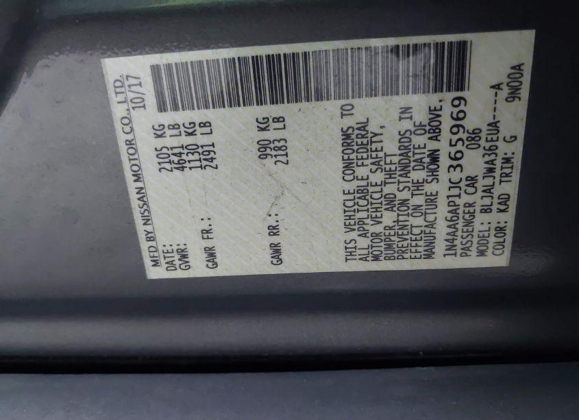 Photo 9 of 2018 Nissan Maxima 3.5 SV (VIN 1N4AA6AP1JC365969)