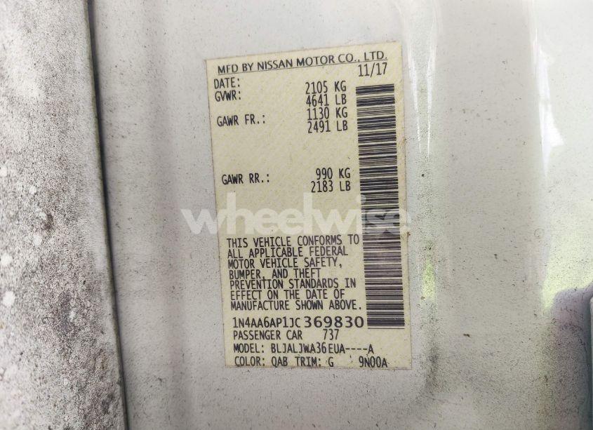 Photo 9 of 2018 Nissan Maxima 3.5 SV (VIN 1N4AA6AP1JC369830)