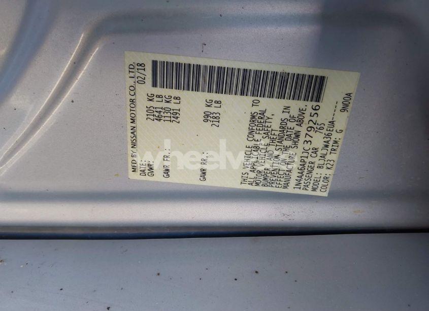 Photo 9 of 2018 Nissan Maxima 3.5 SV (VIN 1N4AA6AP1JC379256)