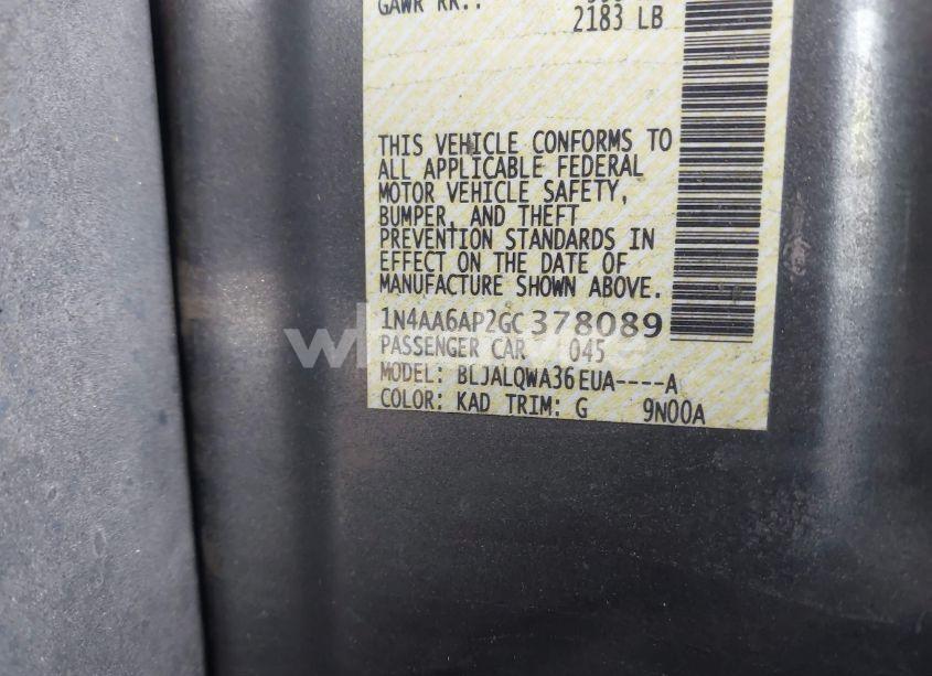 Photo 9 of 2016 Nissan Maxima 3.5 S (VIN 1N4AA6AP2GC378089)