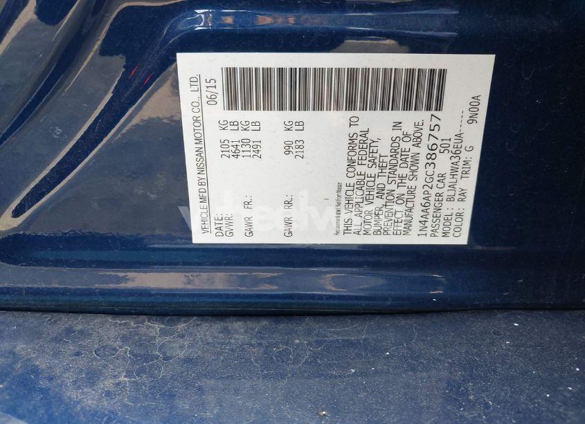 Photo 9 of 2016 Nissan Maxima 3.5 PLATINUM (VIN 1N4AA6AP2GC386757)