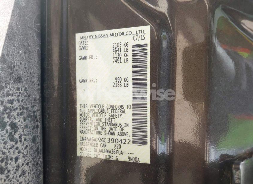 Photo 9 of 2016 Nissan Maxima 3.5 PLATINUM (VIN 1N4AA6AP2GC390422)