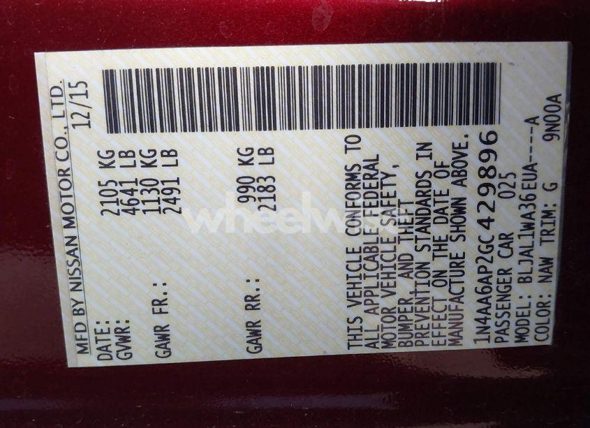 Photo 9 of 2016 Nissan Maxima 3.5 SR (VIN 1N4AA6AP2GC429896)