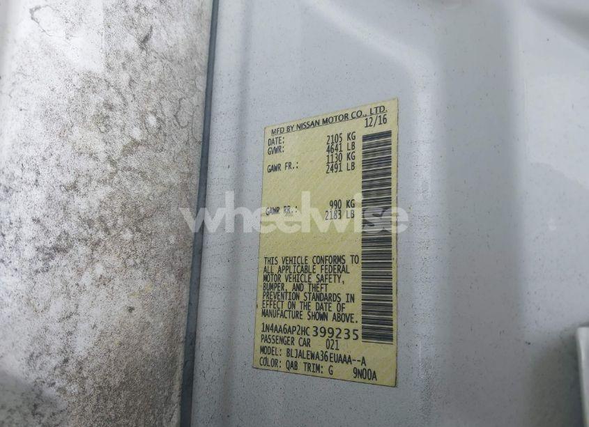 Photo 9 of 2017 Nissan Maxima 3.5 SL (VIN 1N4AA6AP2HC399235)