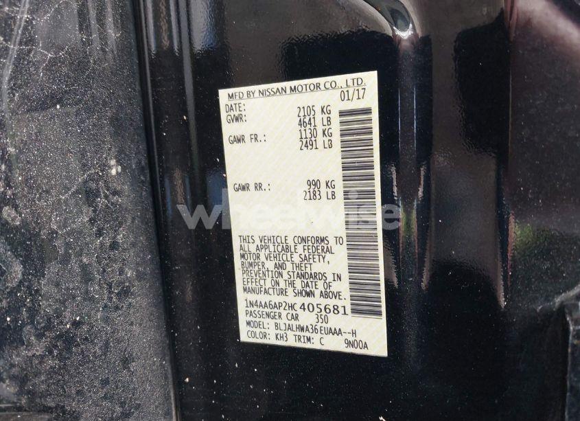 Photo 9 of 2017 Nissan Maxima 3.5 PLATINUM (VIN 1N4AA6AP2HC405681)