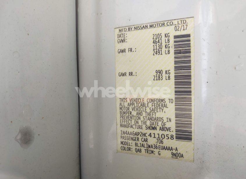 Photo 9 of 2017 Nissan Maxima 3.5 SR (VIN 1N4AA6AP2HC411058)