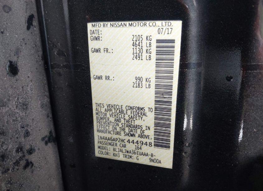 Photo 9 of 2017 Nissan Maxima 3.5 SV (VIN 1N4AA6AP2HC444948)