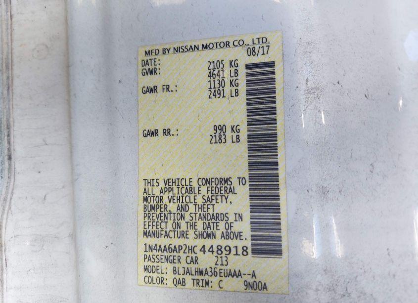 Photo 9 of 2017 Nissan Maxima 3.5 PLATINUM (VIN 1N4AA6AP2HC448918)