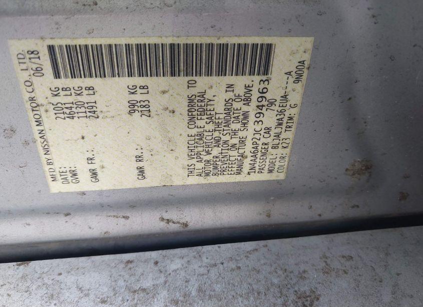 Photo 9 of 2018 Nissan Maxima 3.5 SV (VIN 1N4AA6AP2JC394963)