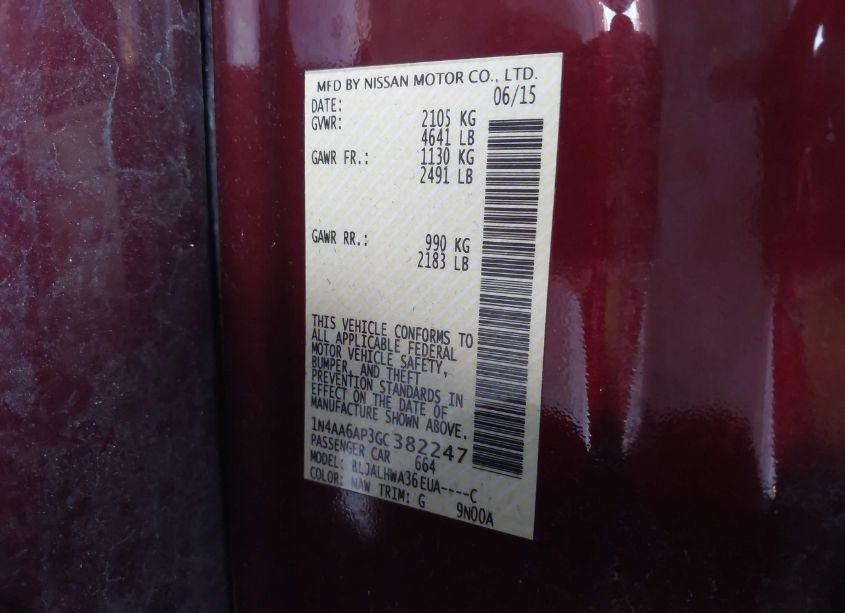 Photo 9 of 2016 Nissan Maxima 3.5 PLATINUM (VIN 1N4AA6AP3GC382247)