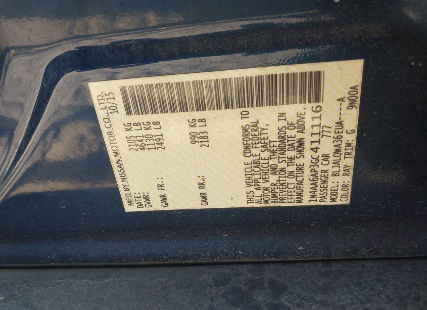 Photo 9 of 2016 Nissan Maxima 3.5 S (VIN 1N4AA6AP3GC411116)