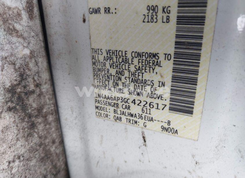 Photo 9 of 2016 Nissan Maxima 3.5 PLATINUM/3.5 S/3.5 SL/3.5 SR/3.5 SV (VIN 1N4AA6AP3GC422617)