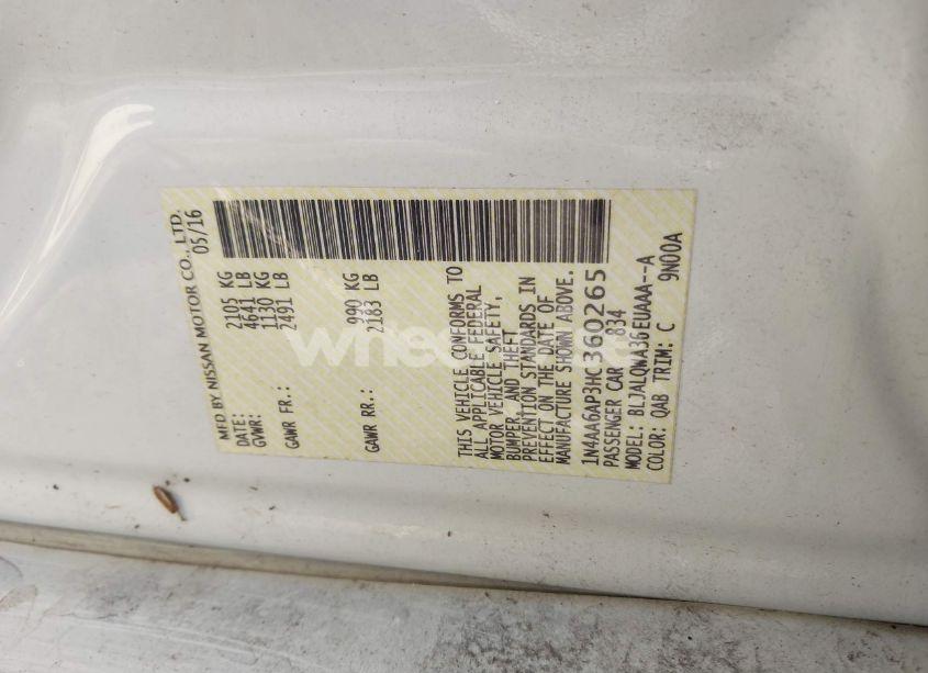 Photo 9 of 2017 Nissan Maxima 3.5 S (VIN 1N4AA6AP3HC360265)