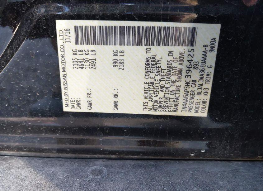 Photo 9 of 2017 Nissan Maxima 3.5 SR (VIN 1N4AA6AP3HC396425)