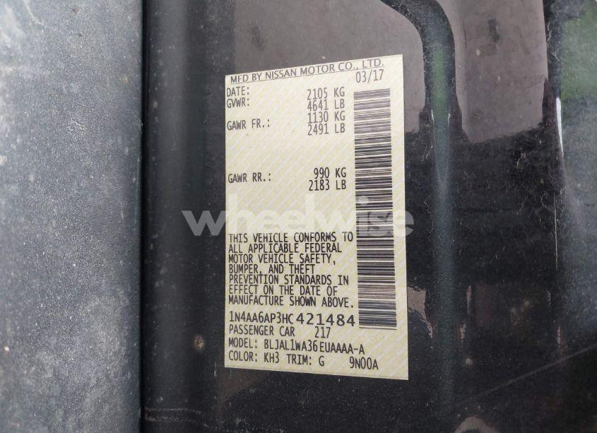 Photo 9 of 2017 Nissan Maxima 3.5 SR (VIN 1N4AA6AP3HC421484)