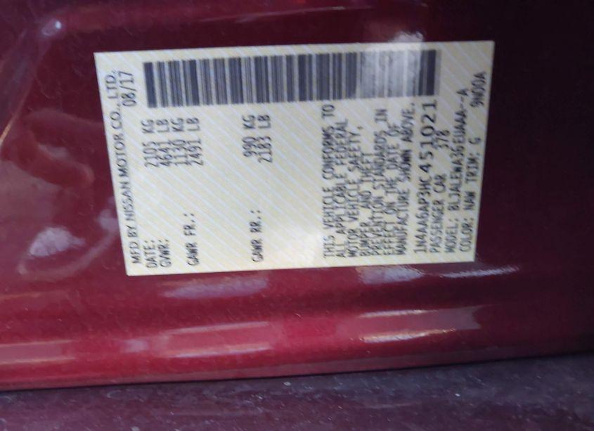 Photo 9 of 2017 Nissan Maxima 3.5 SL (VIN 1N4AA6AP3HC451021)