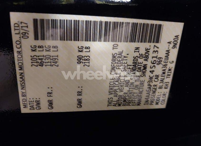 Photo 9 of 2017 Nissan Maxima 3.5 SL (VIN 1N4AA6AP3HC456137)