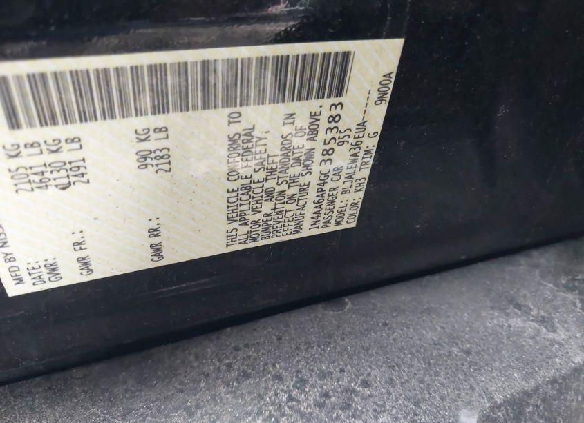 Photo 9 of 2016 Nissan Maxima 3.5 SL (VIN 1N4AA6AP4GC385383)