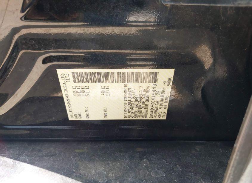 Photo 9 of 2016 Nissan Maxima 3.5 SR (VIN 1N4AA6AP4GC419449)