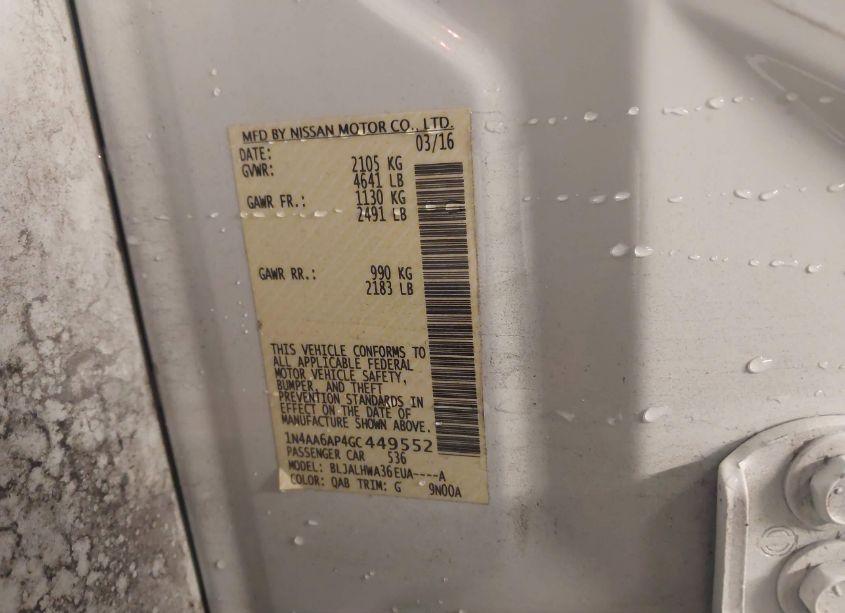 Photo 9 of 2016 Nissan Maxima 3.5 PLATINUM (VIN 1N4AA6AP4GC449552)