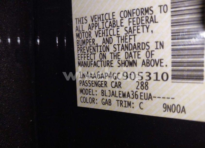 Photo 9 of 2016 Nissan Maxima 3.5 SL (VIN 1N4AA6AP4GC905310)