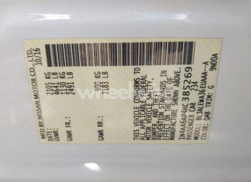 Photo 9 of 2017 Nissan Maxima 3.5 SL (VIN 1N4AA6AP4HC385269)