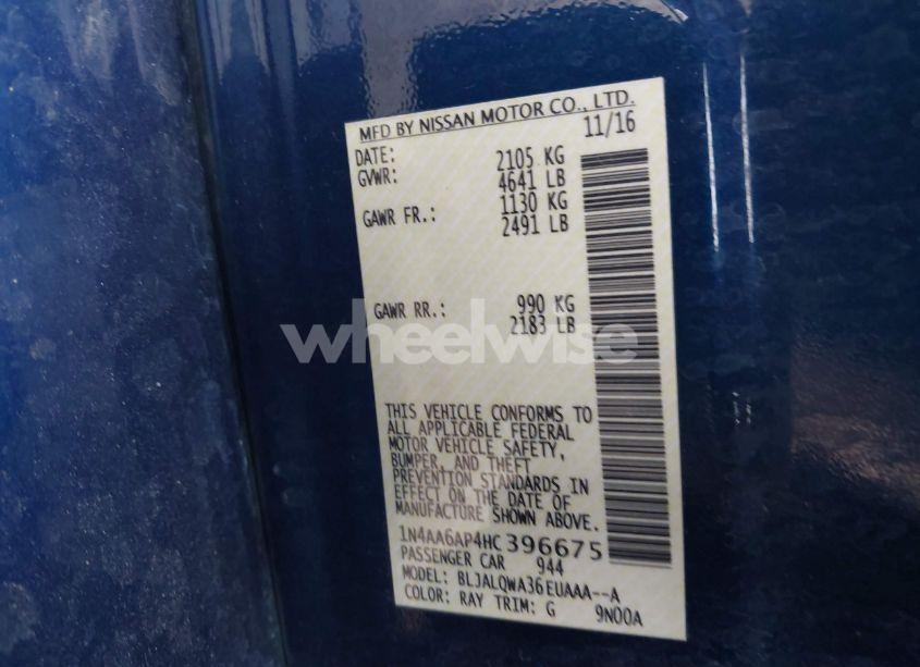 Photo 9 of 2017 Nissan Maxima 3.5 S (VIN 1N4AA6AP4HC396675)