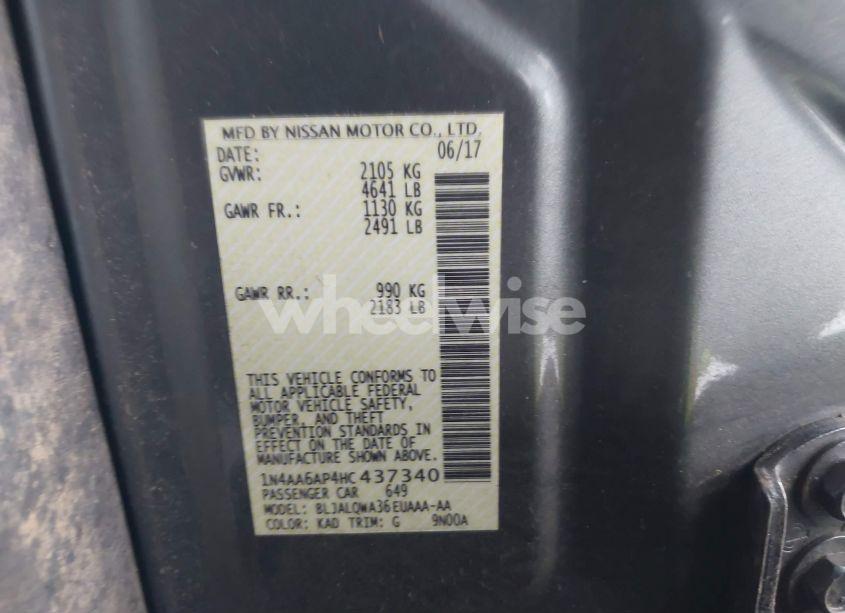 Photo 9 of 2017 Nissan Maxima 3.5 S (VIN 1N4AA6AP4HC437340)