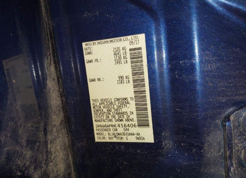 Photo 9 of 2017 Nissan Maxima 3.5 S (VIN 1N4AA6AP4HC456406)