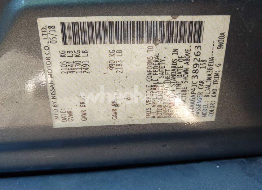 Photo 9 of 2018 Nissan Maxima 3.5 SV (VIN 1N4AA6AP4JC389263)