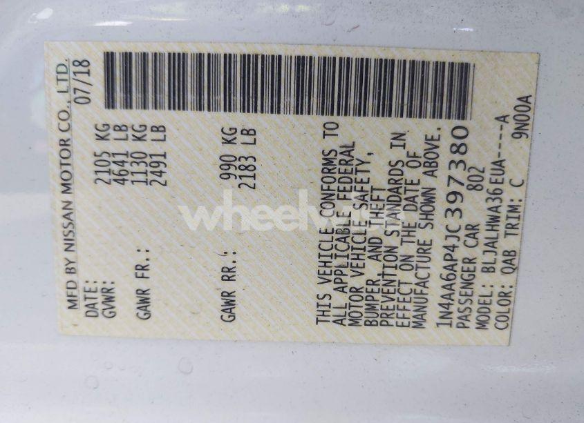 Photo 9 of 2018 Nissan Maxima 3.5 PLATINUM (VIN 1N4AA6AP4JC397380)