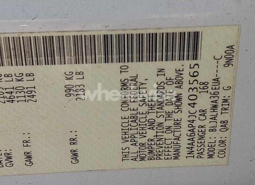 Photo 9 of 2018 Nissan Maxima 3.5 PLATINUM (VIN 1N4AA6AP4JC403565)