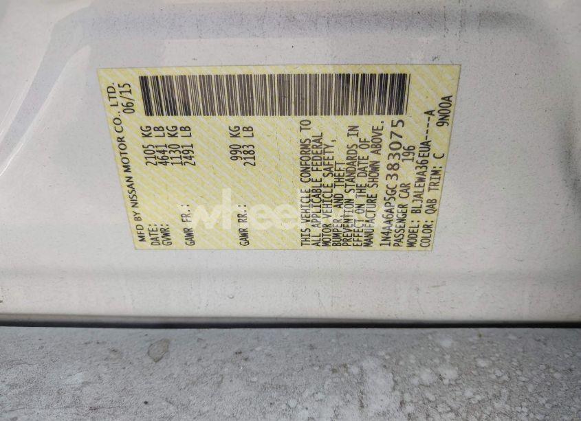 Photo 9 of 2016 Nissan Maxima 3.5 SL (VIN 1N4AA6AP5GC383075)