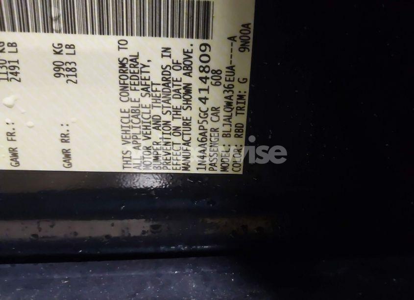 Photo 9 of 2016 Nissan Maxima 3.5 S (VIN 1N4AA6AP5GC414809)