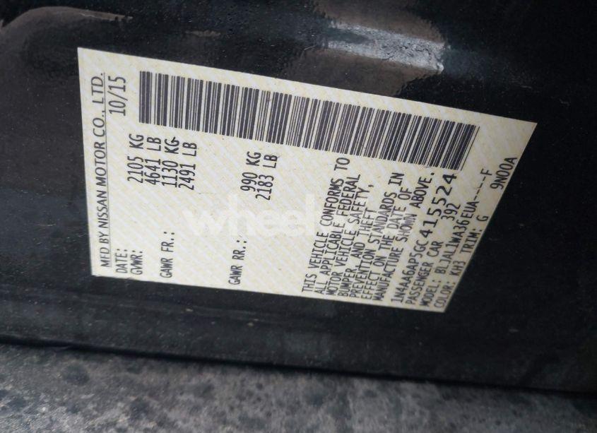 Photo 9 of 2016 Nissan Maxima 3.5 SR (VIN 1N4AA6AP5GC415524)