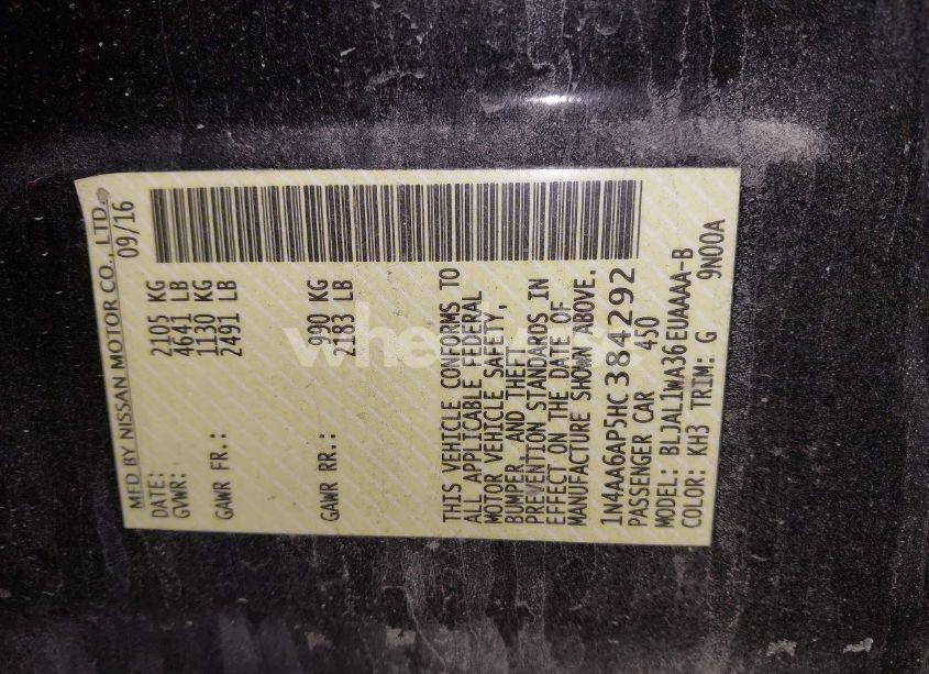 Photo 9 of 2017 Nissan Maxima 3.5 SR (VIN 1N4AA6AP5HC384292)