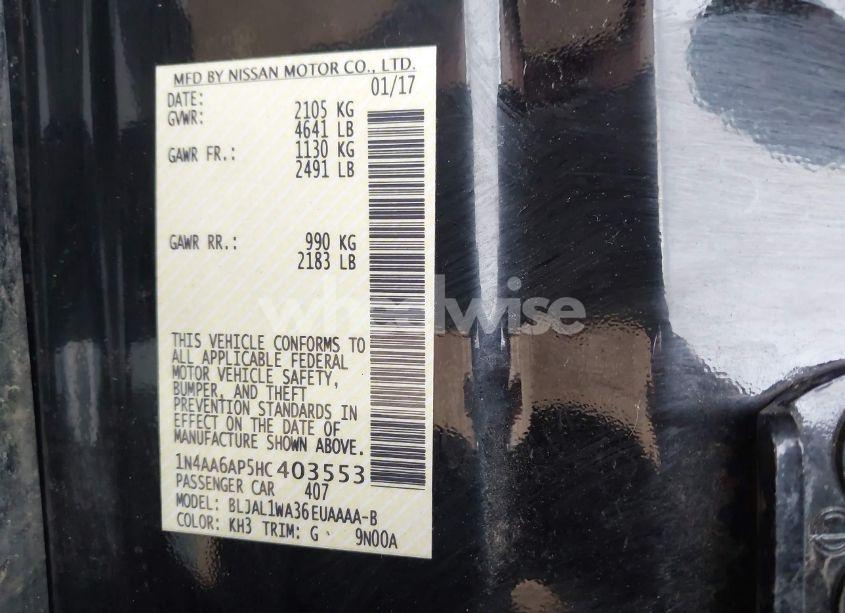 Photo 9 of 2017 Nissan Maxima 3.5 SR (VIN 1N4AA6AP5HC403553)