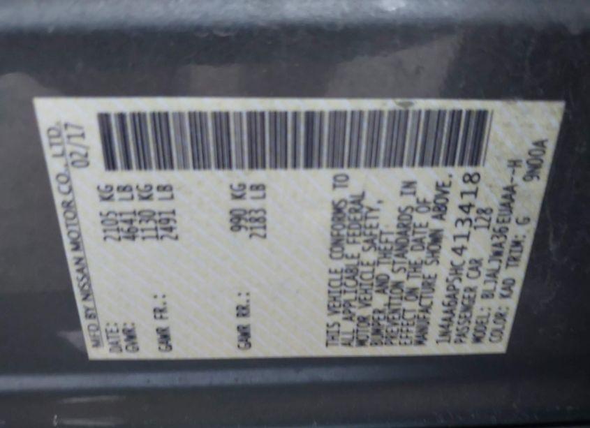 Photo 9 of 2017 Nissan Maxima 3.5 SV (VIN 1N4AA6AP5HC413418)