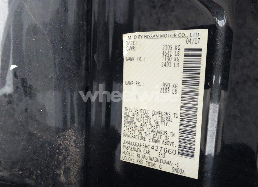 Photo 9 of 2017 Nissan Maxima 3.5 PLATINUM (VIN 1N4AA6AP5HC427660)