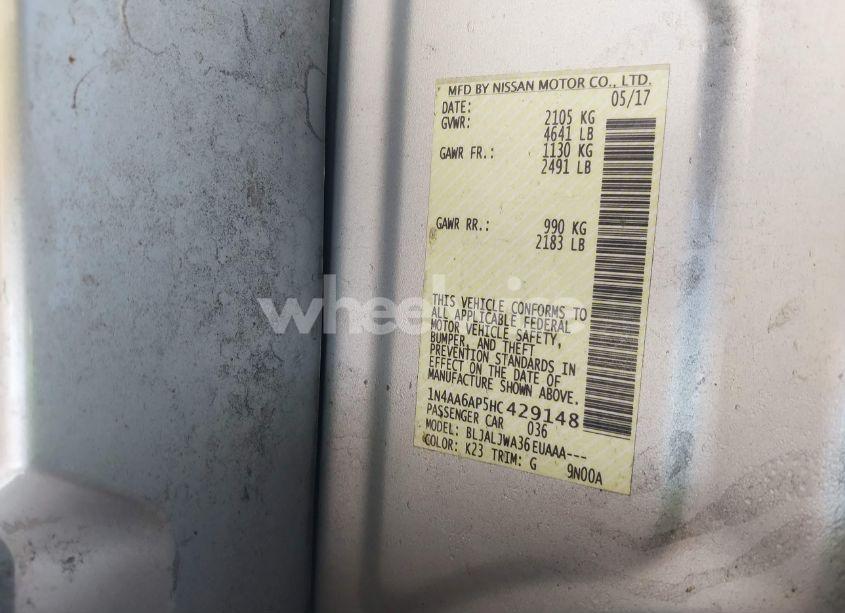 Photo 9 of 2017 Nissan Maxima 3.5 SV (VIN 1N4AA6AP5HC429148)