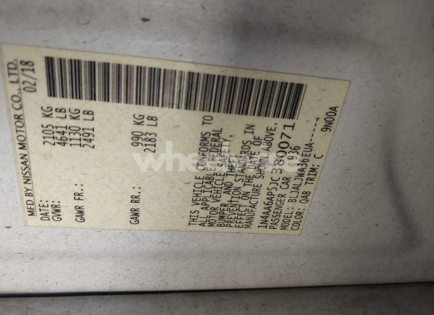 Photo 9 of 2018 Nissan Maxima 3.5 SV (VIN 1N4AA6AP5JC380071)