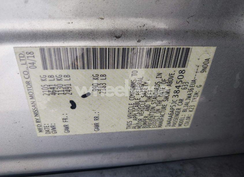 Photo 9 of 2018 Nissan Maxima 3.5 SV (VIN 1N4AA6AP5JC384508)