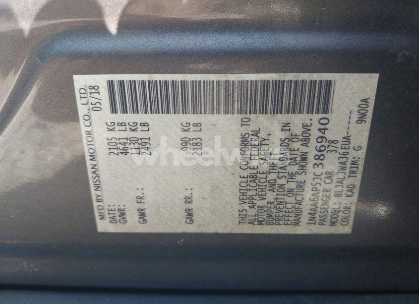 Photo 9 of 2018 Nissan Maxima 3.5 SV (VIN 1N4AA6AP5JC386940)