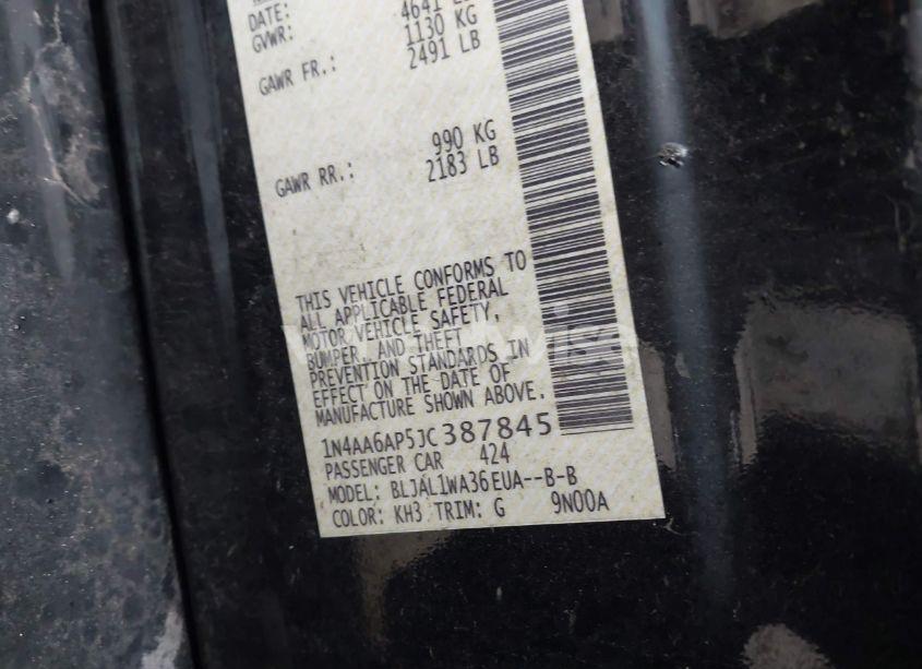 Photo 9 of 2018 Nissan Maxima 3.5 SR (VIN 1N4AA6AP5JC387845)