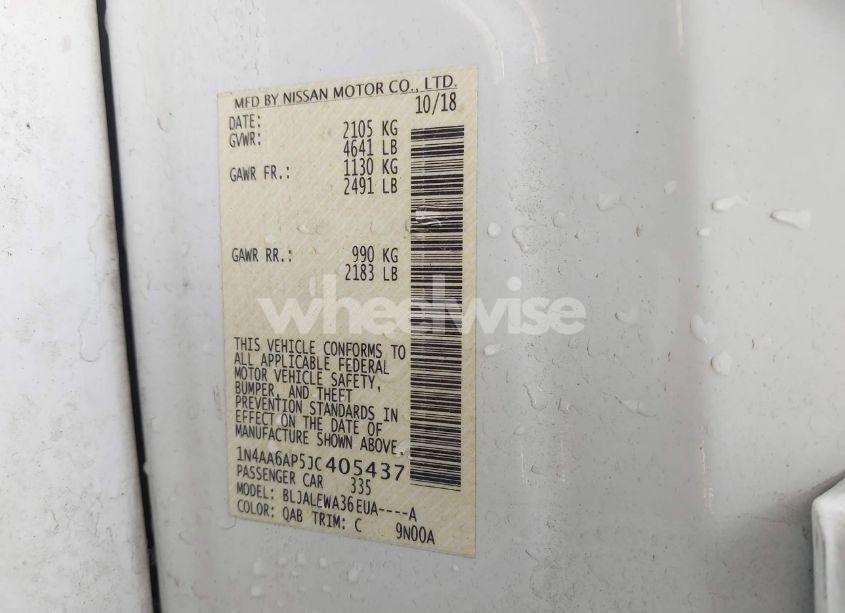 Photo 9 of 2018 Nissan Maxima 3.5 SL (VIN 1N4AA6AP5JC405437)