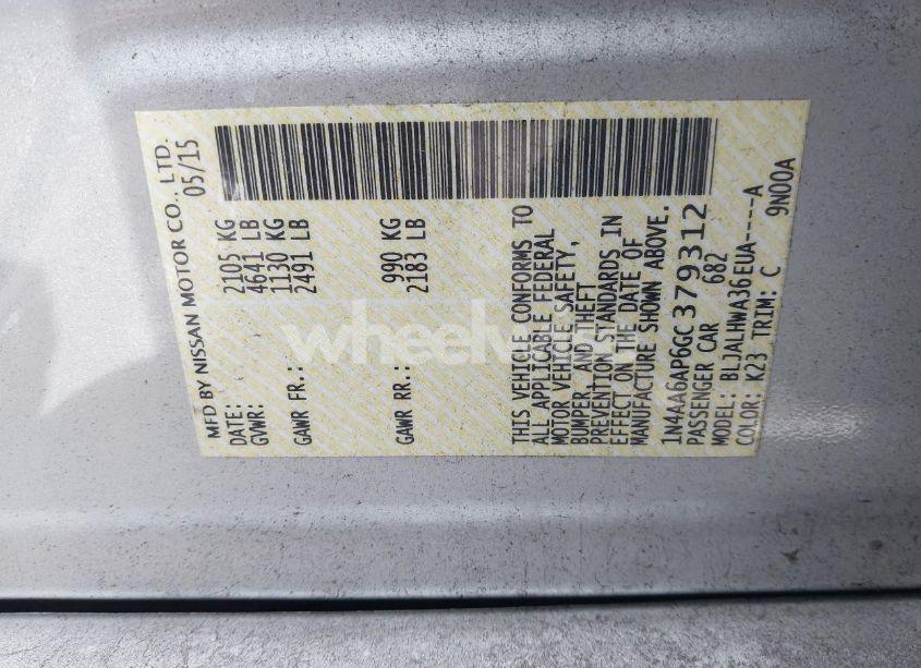 Photo 9 of 2016 Nissan Maxima 3.5 PLATINUM (VIN 1N4AA6AP6GC379312)