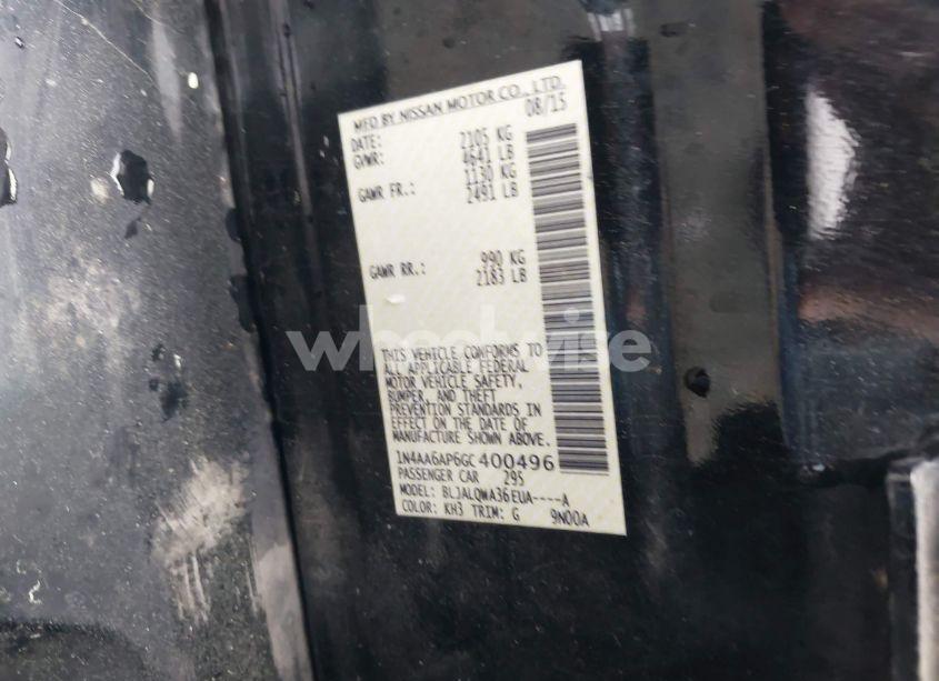 Photo 9 of 2016 Nissan Maxima 3.5 S (VIN 1N4AA6AP6GC400496)