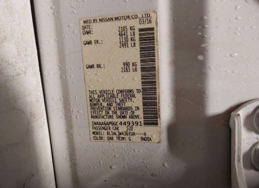 Photo 9 of 2016 Nissan Maxima 3.5 SV (VIN 1N4AA6AP6GC449391)