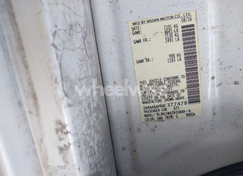 Photo 9 of 2017 Nissan Maxima 3.5 SL (VIN 1N4AA6AP6HC377478)