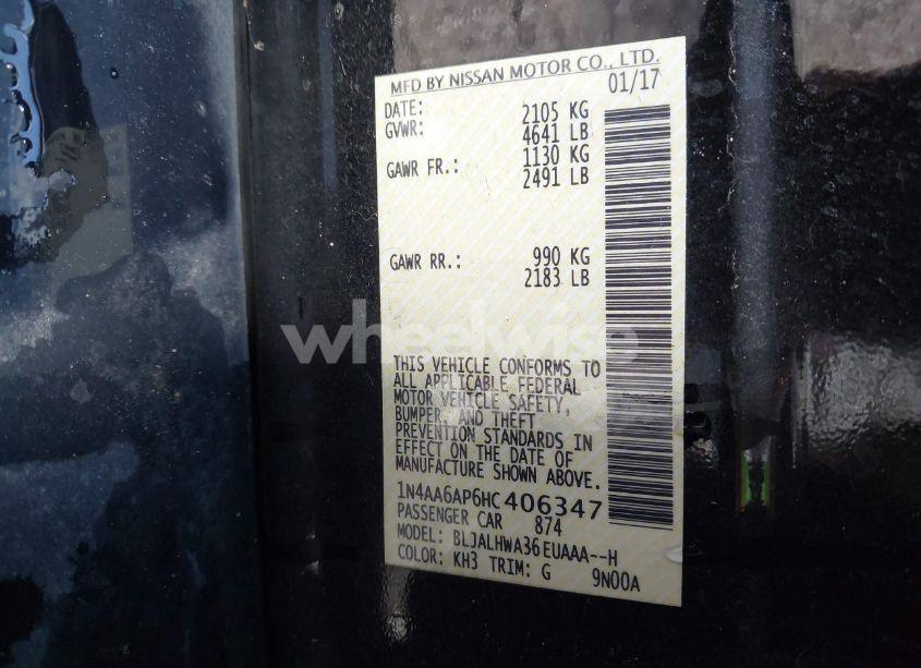 Photo 9 of 2017 Nissan Maxima 3.5 PLATINUM (VIN 1N4AA6AP6HC406347)